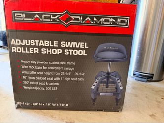 Black Diamond Adjustable  Swivel Shop Stool