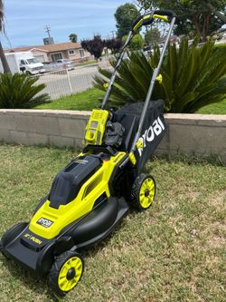 RYOBI ONE+ HP 18V Brushless 16 in. Cordless Battery Walk Behind Push Lawn Mower with (1) 4.0 Ah Batteries and (1) Charger