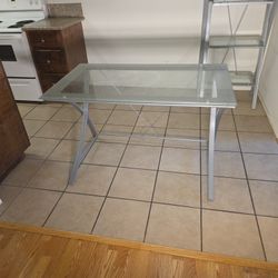 Office table glass chrome