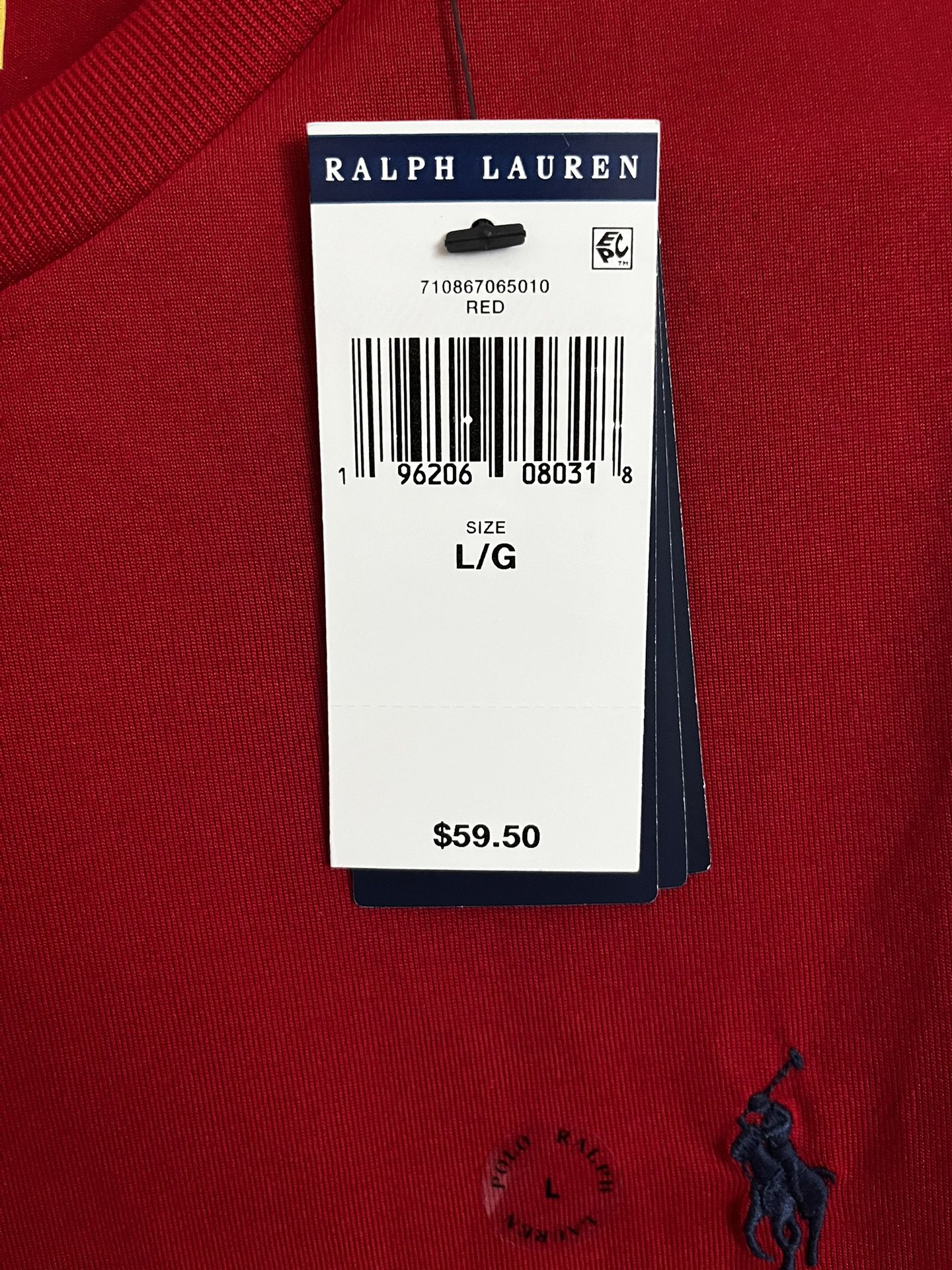 Red Polo, Ralph, Lauren Performance Men’s Shirt (L)