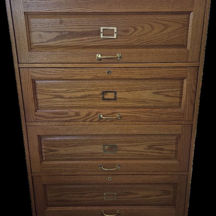 Four Drawer Solid Wood Lateral File Cabinet 