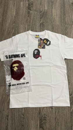 White Bape T Shirt Size Small