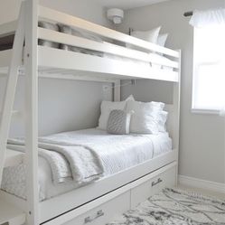 Simple Stylish And Space Saving White Bunk Bed 