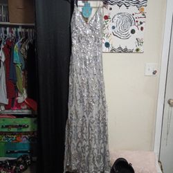 Silver Prom Dress 