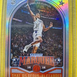 2019 Shai Gilgeous-Alexander Rookie Panini Chronicles Marquee Silver Parallel