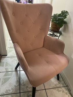 Pink Velvet Accent Chair