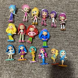 lot of 16 Mini Figure Dolls strawberries Shopkins Shoppies GirlsToys