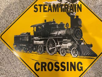 Steam Train  Crossing metal sign 12” x 12”