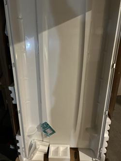 STORE+ 36 in. x 74 1/4 in. 1-Piece Direct-to-Stud Alcove Shower Back Wall in White 