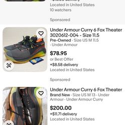 Under Armour Curry 6 ‘Fox Theatre’ Size 9