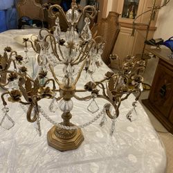 Brass  Crystal Candelabra 