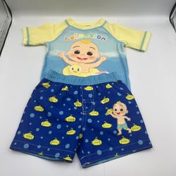 Coco Melon 2 Piece Swim Suit And Rash Guard Boys Size 12 Months 
