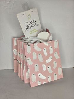 Goblin & Ghoul Pink Ghost Gift Bags Set Halloween Boo Basket