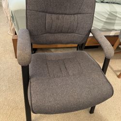 Modern Grey Upholstered Office Guest Chair - Excellent Condition
