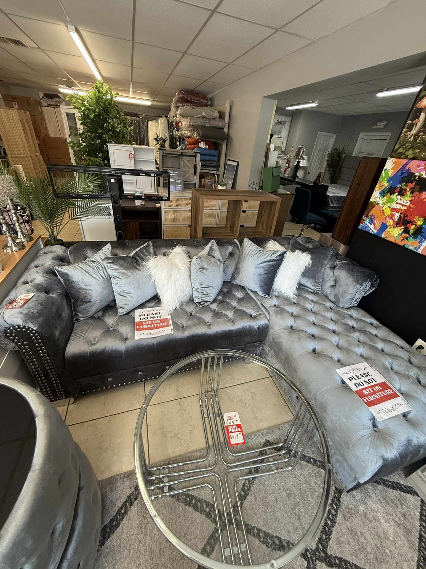 Brand New Grey Sectional Sofa