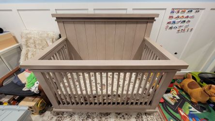 Gray Wood Baby Crib graco