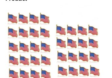 50 count gold American flag pins set