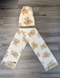Winterland teddy bear themed scarf and multifunctional hat set