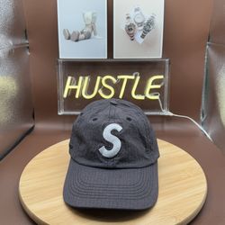 Supreme Cordura Ripstop S Logo 6-Panel Black Hat (23SS)