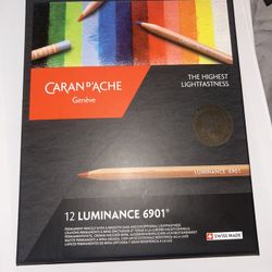 Caran d'Ache Luminance 6901 Professional Colour Pencils Box of 12 BRAND NEW