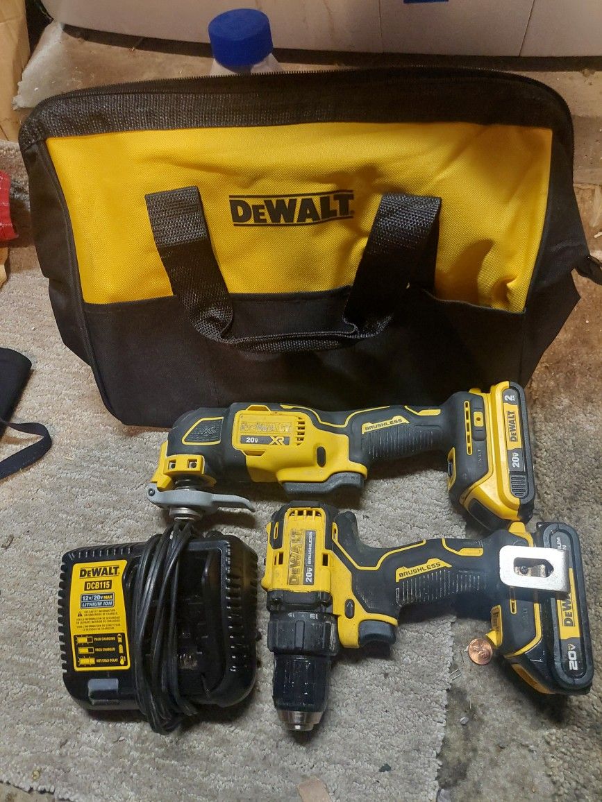 Dewalt Multitool And Drill 2 Batteries New Bag New Charger