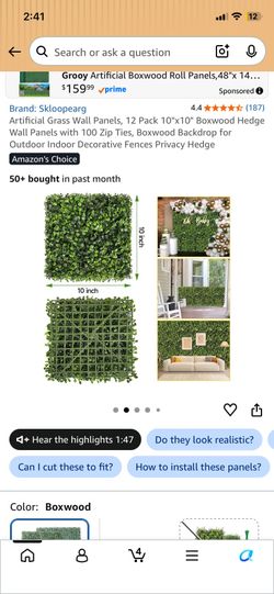 Artificial Grass Wall Panels
