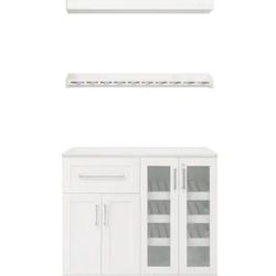 Home Bar 42 in. White Cabinet
Set (5-Piece)