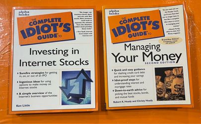 ALPHA BOOKS PRESENTS THE COMPLETE IDIOTS GUIDE TO: Investing In Internet Stocks & Managing Your Money! Price Is For The Pair!