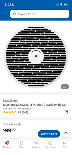 Blue Pure Mini Max Air Purifier, 2-pack By Blueair