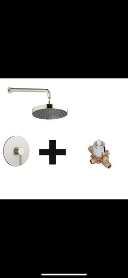 Aquabrass Round Shower Set - Brushed Nickel