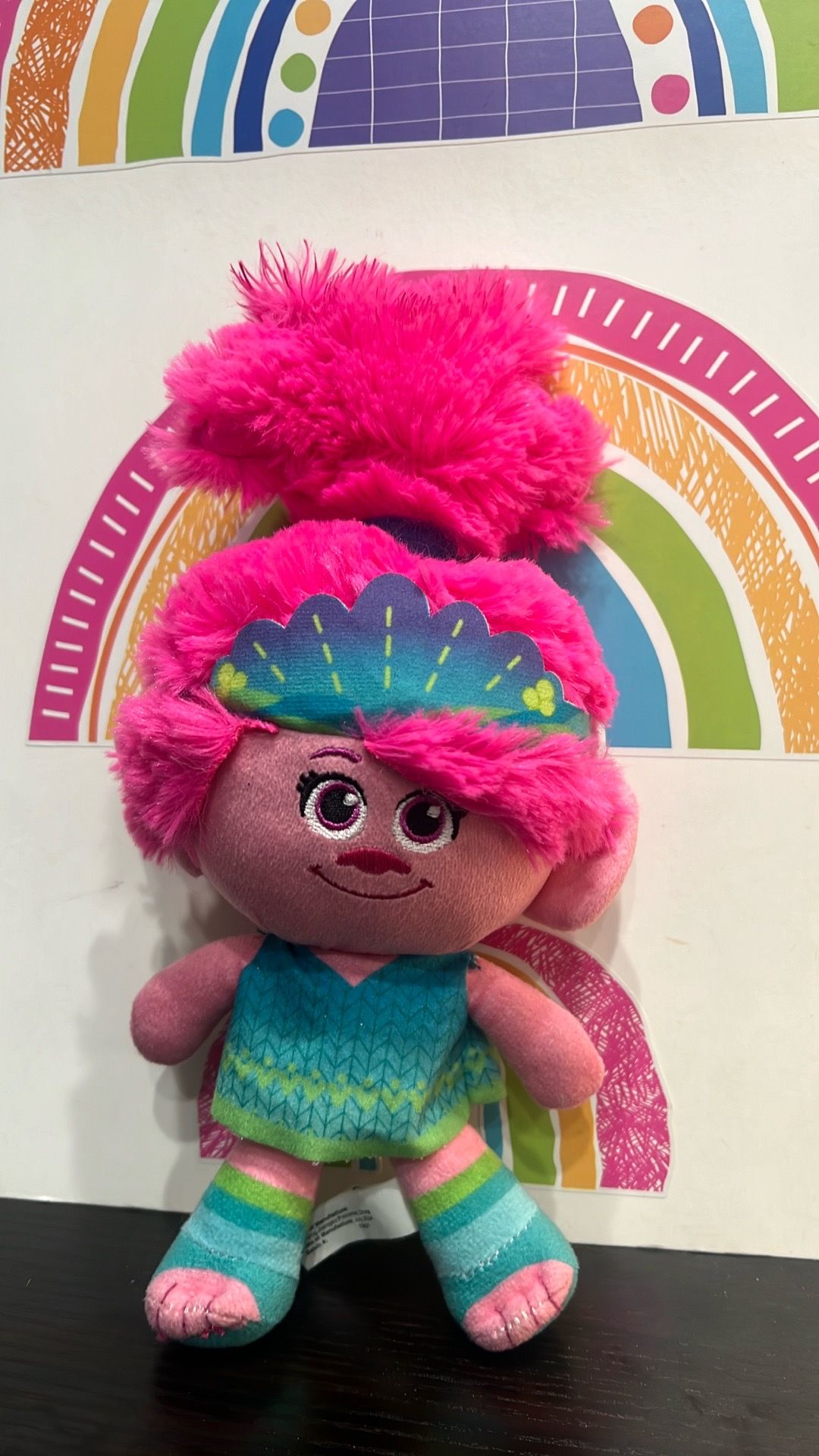 POPPY THE PINK TROLL 10 INCH PLUSH (to top of hair)