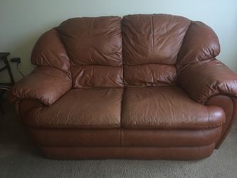 Leather loveseat
