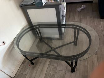 Glass coffee table