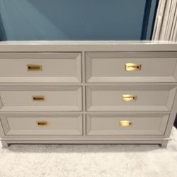 Gray 6 Drawer Dresser