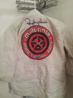 Signed Brazilian Jiu Jitsu Kids Gi Kimono by UFC Fighter Royce Gracie