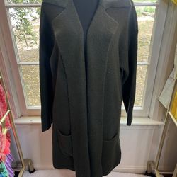 Style & Co Green Long Sleeve Open Cardigan Sweater With Pockets X Large