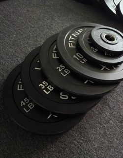 BRAND NEW OLYMPIC RUBBER WEIGHTS BUMPER PLATES SET - FREE DELIVERY 