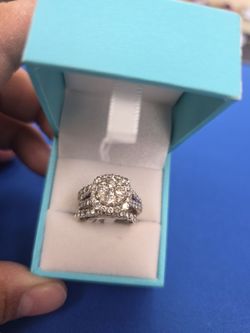 14kt White Gold Wedding Set