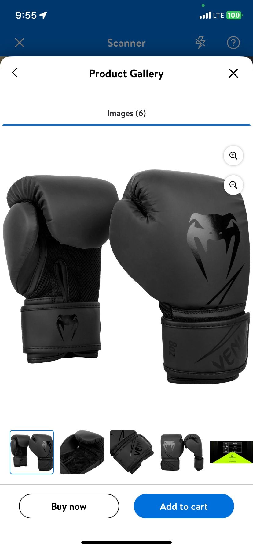 Venum Classic Kids Boxing Gloves - Black/Black - 8 oz - Unisex - For bag and sparring training Brand New