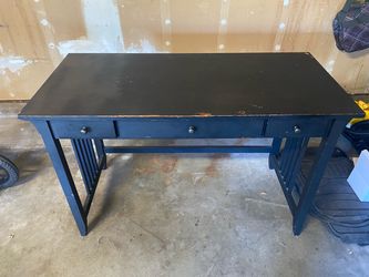 Black Wood Writing Desk with Three Drawers