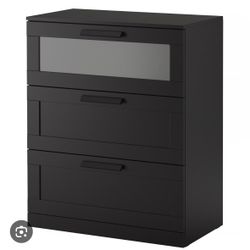 Ikea 3 Drawer dresser black Modern Mint brimnes