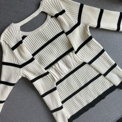 Zara Striped Top - Bare Back Design - Size M