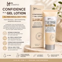 IT Cosmetics Confidence in a Gel Lotion Oil-Free Moisturizer 0.5 oz / 15 mL