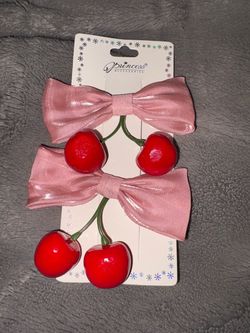 Princess Pink & Cherry Hair Clips