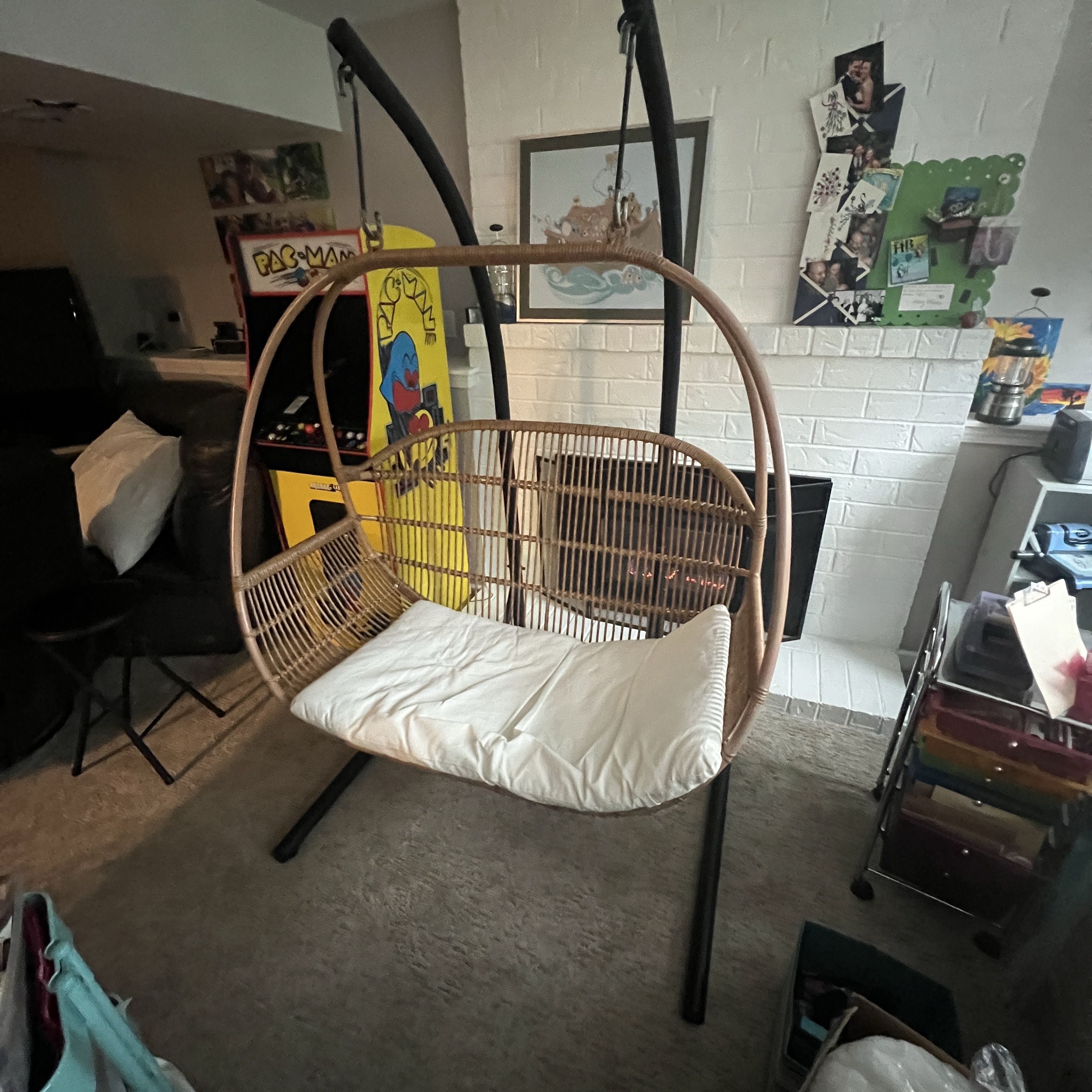 Rattan Hanging Egg Chair with Stand