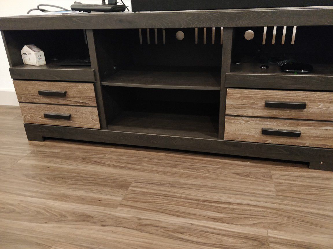 Gray TV Stand with Storage