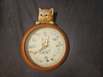Hanging 3D Wall Cat Clock: Purrfect Times by The Bradford Exchange