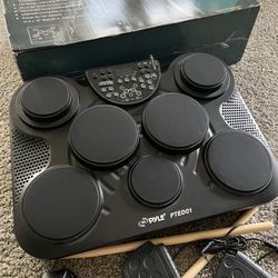 Pyle Portable, Tabletop Set Machine, Electric Drum Pads