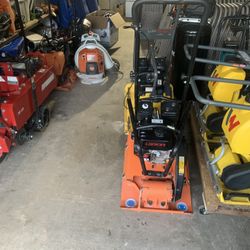 Compactor, Sod Cutter, Jack Hammer, Power Broom.
