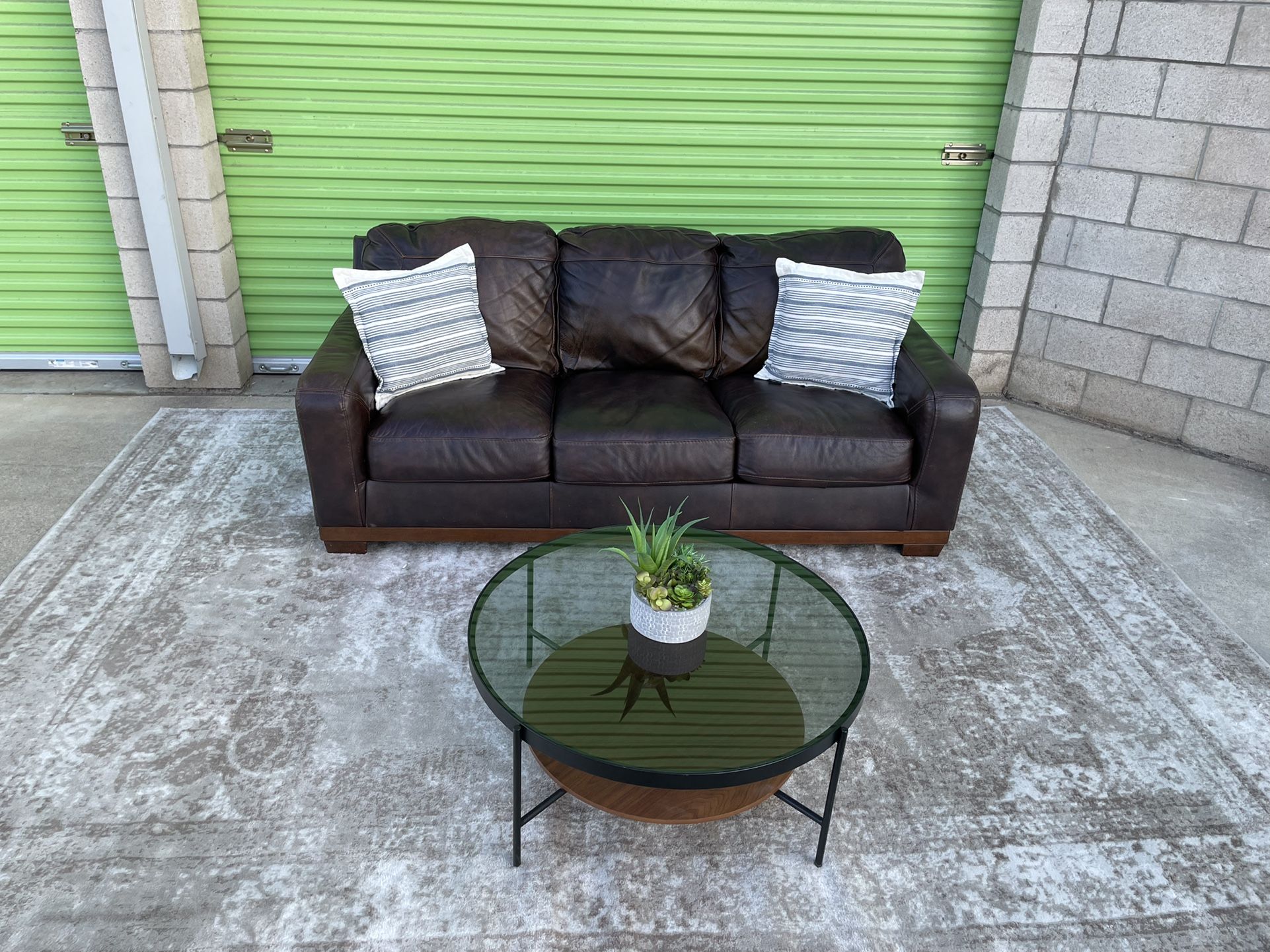*Free Delivery* Ashley Furniture 3 Seater Leather Couch Sofa